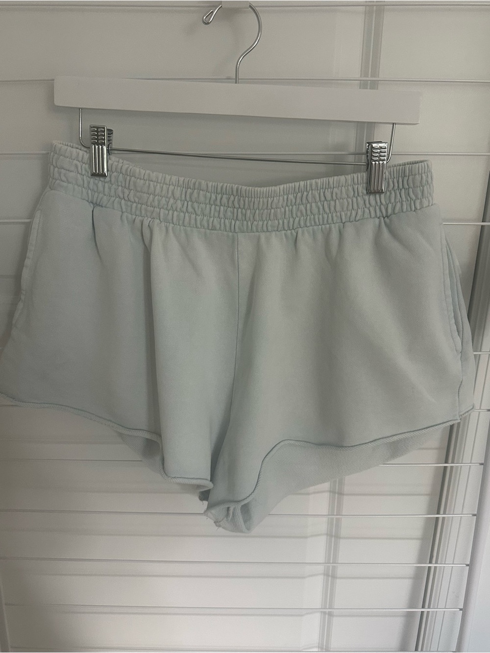 Zara Pale Blue Athletic Lounge Shorts